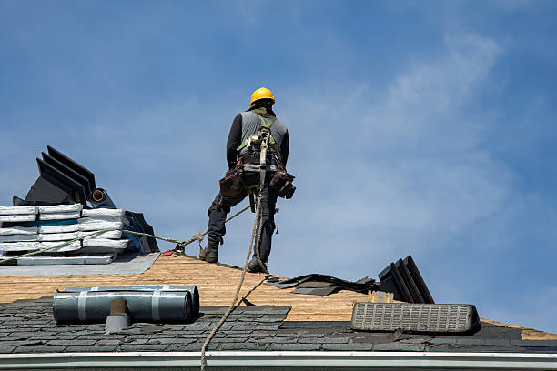 Professional Gutter Installation technician working in Mccloud, CA